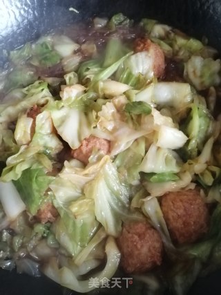 圆白菜烩丸子的做法步骤：5