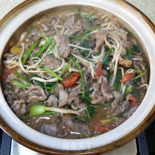 金针菇牛肉煲的做法步骤：12