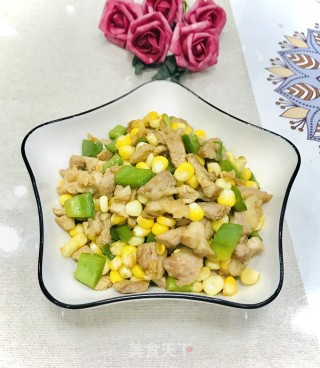 玉米青椒炒肉的做法步骤：11