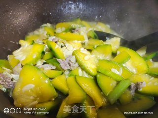 肉片烧小南瓜的做法步骤：6
