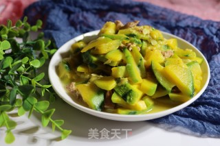 肉片烧小南瓜的做法步骤：7