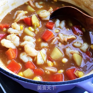 咖喱虾仁盖饭的做法步骤：14