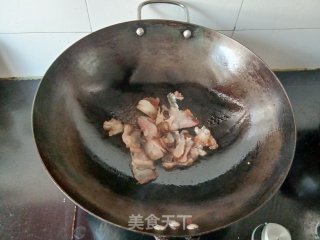 腊肉炒儿菜的做法步骤：2