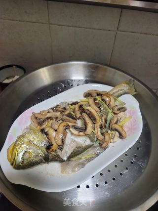 蘑菇蒸黄花鱼的做法步骤：8