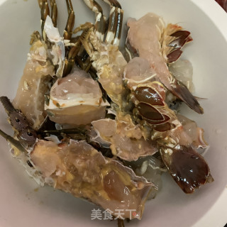 龙虾干贝粥的做法步骤：2