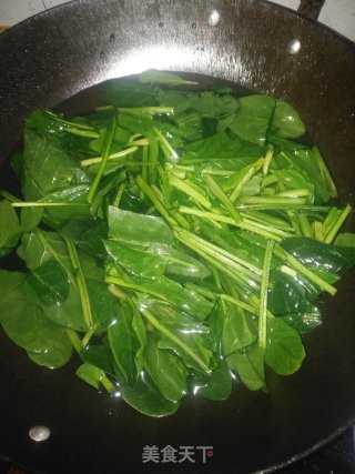 凉拌菠菜鸡皮的做法步骤：7
