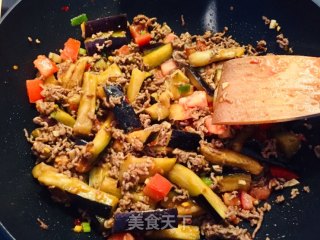 肉末茄子焖面的做法步骤：6