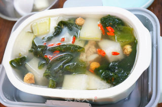 筒骨裙带菜冬瓜汤+玉米饭的做法步骤：16