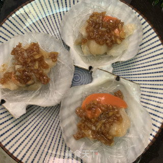 蒜蓉粉丝蒸元贝的做法步骤：9