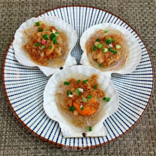 蒜蓉粉丝蒸元贝的做法步骤：13