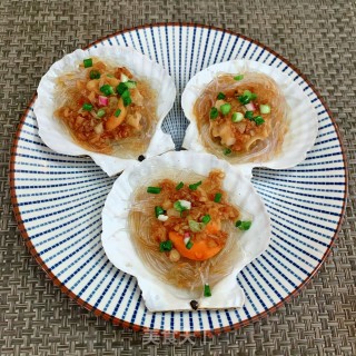 蒜蓉粉丝蒸元贝的做法步骤：14