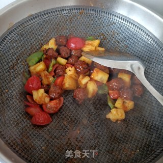 “酸甜开胃菜”菠萝咕咾肉丸的做法步骤：26
