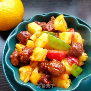 “酸甜开胃菜”菠萝咕咾肉丸的做法步骤：27