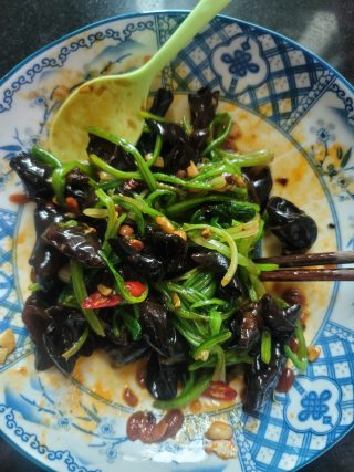 菠菜梗拌黑木耳的做法步骤：10