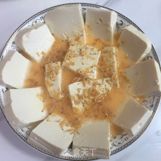 鸡蛋虾皮蒸豆腐的做法步骤：2