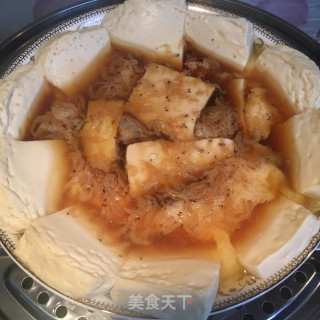 鸡蛋虾皮蒸豆腐的做法步骤：4