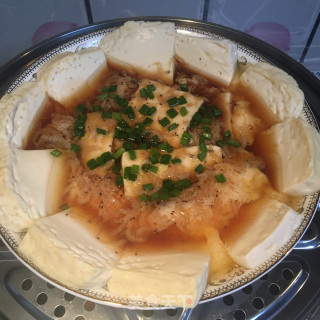 鸡蛋虾皮蒸豆腐的做法步骤：5