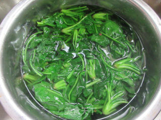 鸭血炒菠菜的做法步骤：6