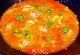 西红柿牛肉粉丝汤#酸甜开胃菜#的做法步骤：10