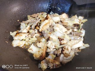 白菜豆腐炒肉片的做法步骤：6