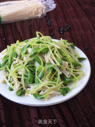 黑豆苗拌金针菇的做法步骤：9