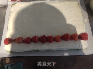 抹茶草莓卷的做法步骤：12