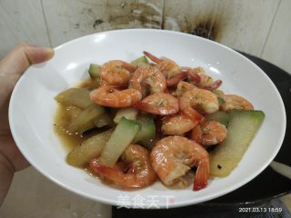 鲜虾焖冬瓜的做法步骤：6