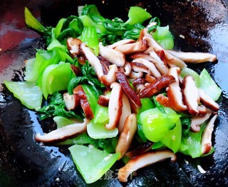 素炒香菇油菜的做法步骤：8