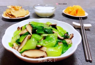 素炒香菇油菜的做法步骤：12