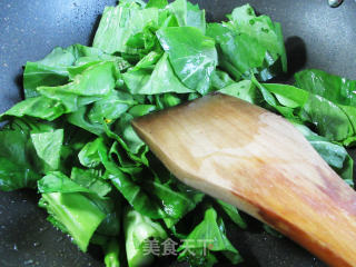 虾味球菜芯煮铁棍山药粉条的做法步骤：6