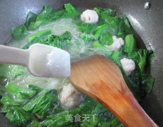 虾味球菜芯煮铁棍山药粉条的做法步骤：10