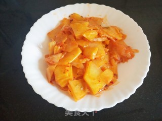 土豆片炒辣白菜的做法步骤：6