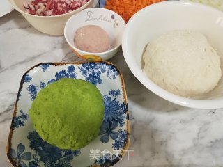 驴肉圆葱馅包子的做法步骤：2