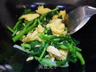 菜苔炒鸭蛋的做法步骤：5
