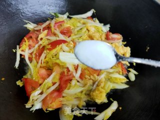 番茄娃娃菜炒鸡蛋的做法步骤：10