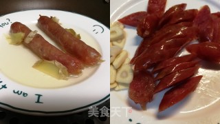 碧绿鲜香超好吃～芥兰炒腊肠的做法步骤：3