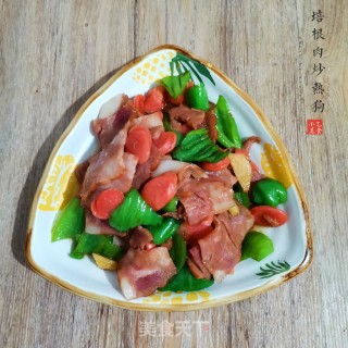 培根肉炒热狗的做法步骤：8