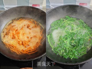 荠菜鸡蛋素春卷～低脂少油版的做法步骤：2