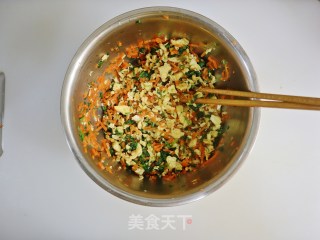 荠菜鸡蛋素春卷～低脂少油版的做法步骤：5