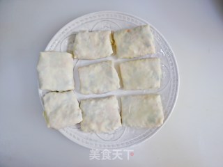 荠菜鸡蛋素春卷～低脂少油版的做法步骤：8