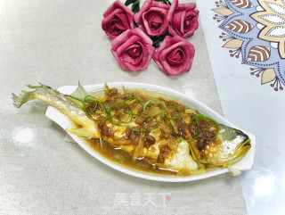黄豆酱蒸小黄鱼的做法步骤：7