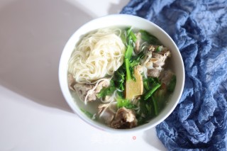 青菜筒骨面的做法步骤：6