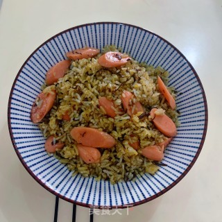榄菜火腿肠炒饭的做法步骤：7
