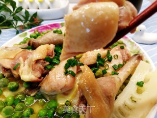舌尖上的春天美食～春笋蒸咸鸡腿的做法步骤：7