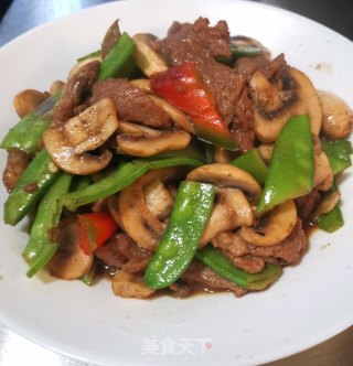 荷兰豆口菇炒牛肉片的做法步骤：11