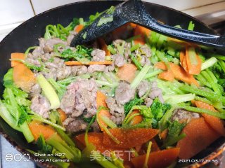 芹菜胡萝卜炒牛肉的做法步骤：5