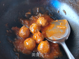 茄汁牛肉丸拌饭的做法步骤：7