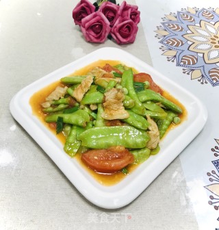 番茄荷兰豆炒肉片的做法步骤：9