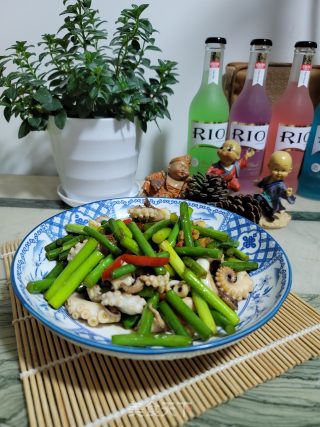 蒜苔炒八爪鱼的做法步骤：9