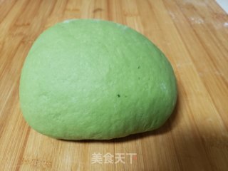 双色开花菠菜汁馒头的做法步骤：4